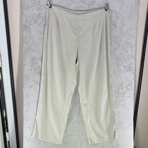 Eileen Fisher Beige Linen Viscose Stretch Pants Size 2X